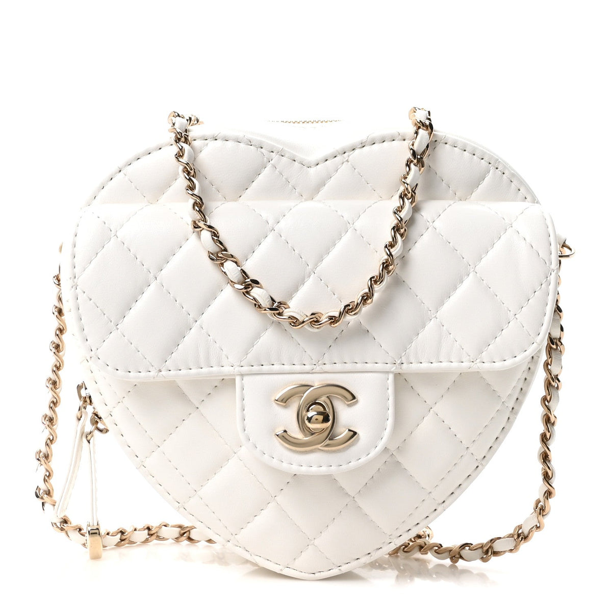 Quilted Lambskin Handbag - White