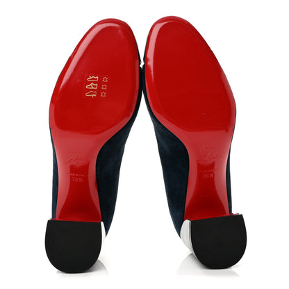 Christian Louboutin Suede Nappa Women's Miss Duvette 55mm Pumps 36.5 Marine