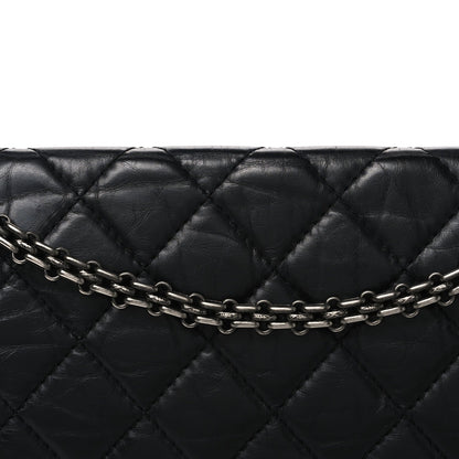 Quilted Calfskin Flap Shoulder Bag - Black