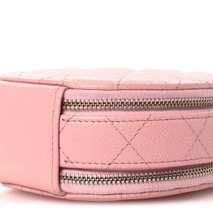 Quilted Caviar Handbag - Pink