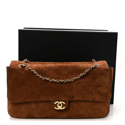 Small Calfskin Suede Flap Shoulder Bag