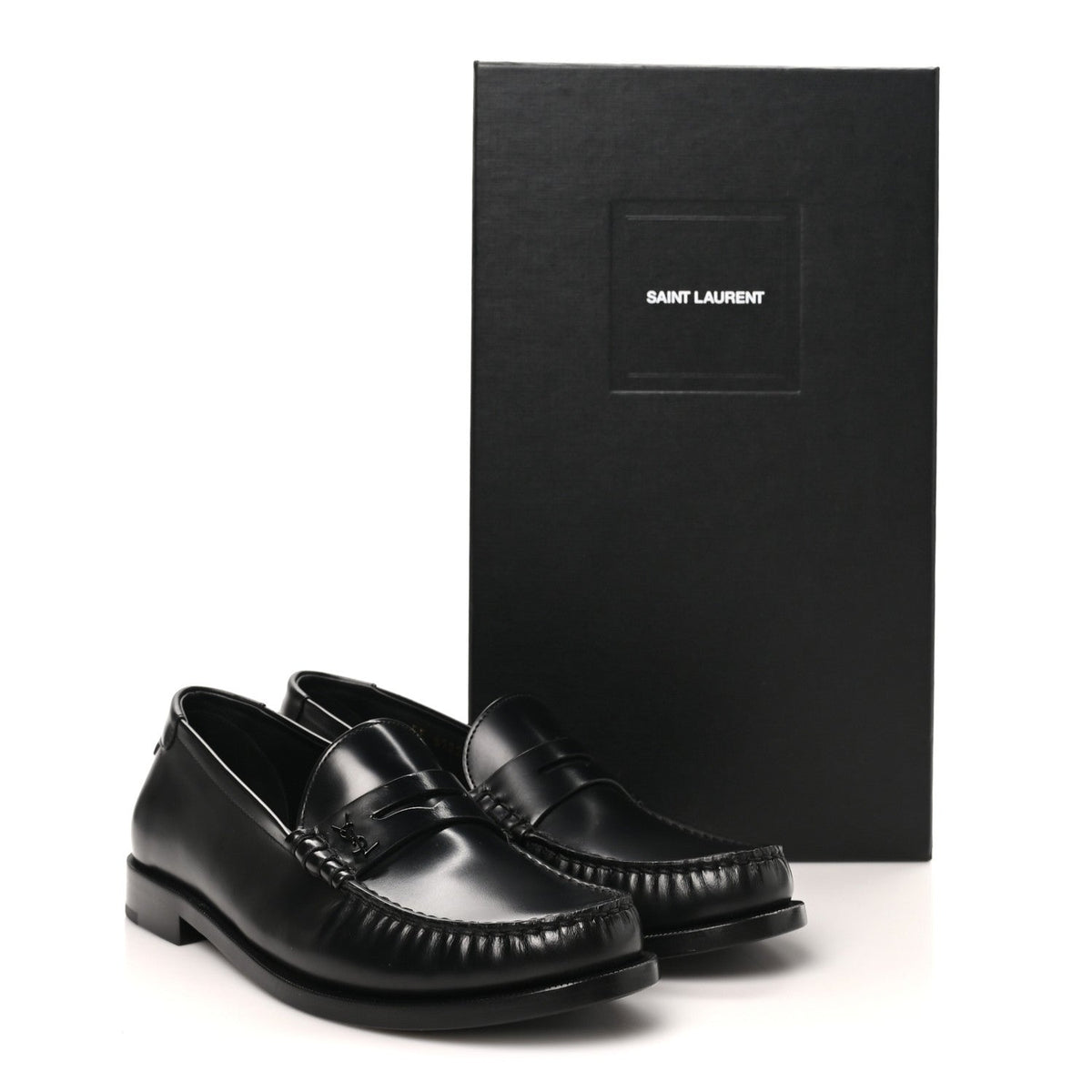 Saint Laurent Calfskin Men's Le Loafer 15 Moccasins 40 Black