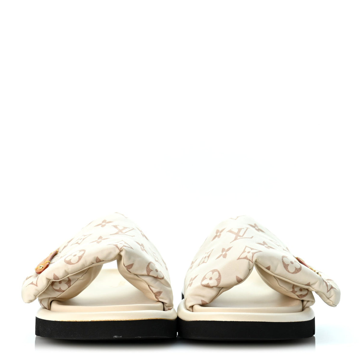 Louis Vuitton Nylon Monogram Women's Pool Pillow Comfort Mules 41 Dune Beige