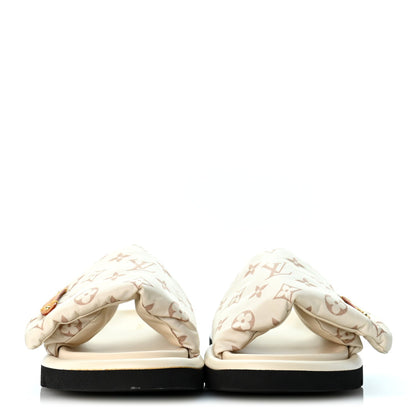 Louis Vuitton Nylon Monogram Women's Pool Pillow Comfort Mules 41 Dune Beige