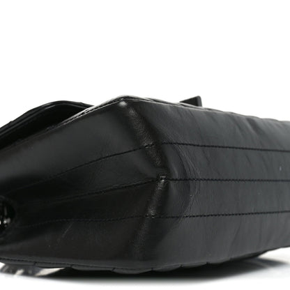Mini Quilted Calfskin Flap Shoulder Bag - Black