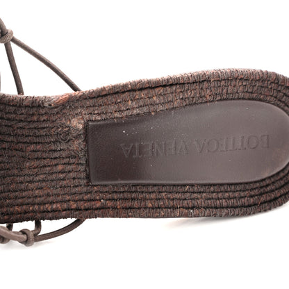 Bottega Veneta Raffia Elasticized Women's Cindy Stretch Mule Sandals 39 Bitter Chocolate