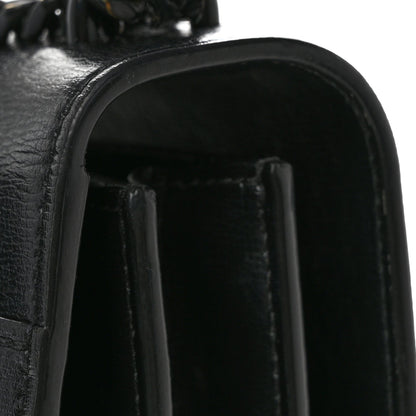 Medium Calfskin Satchel Bag - Black