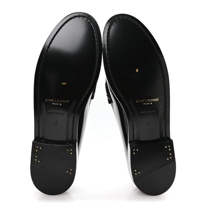 Saint Laurent Lux Calfskin Men's Le Loafer 15 Moccasins 40 Black