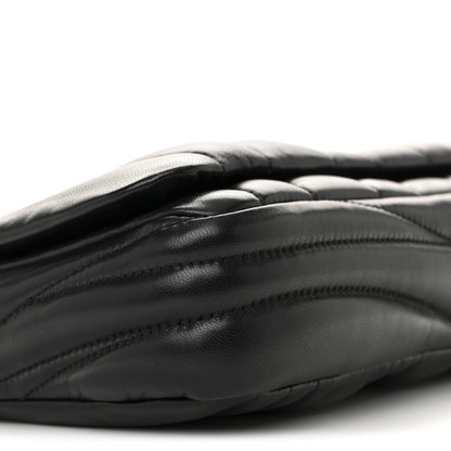 Mini Quilted Lambskin Shoulder Bag - Black