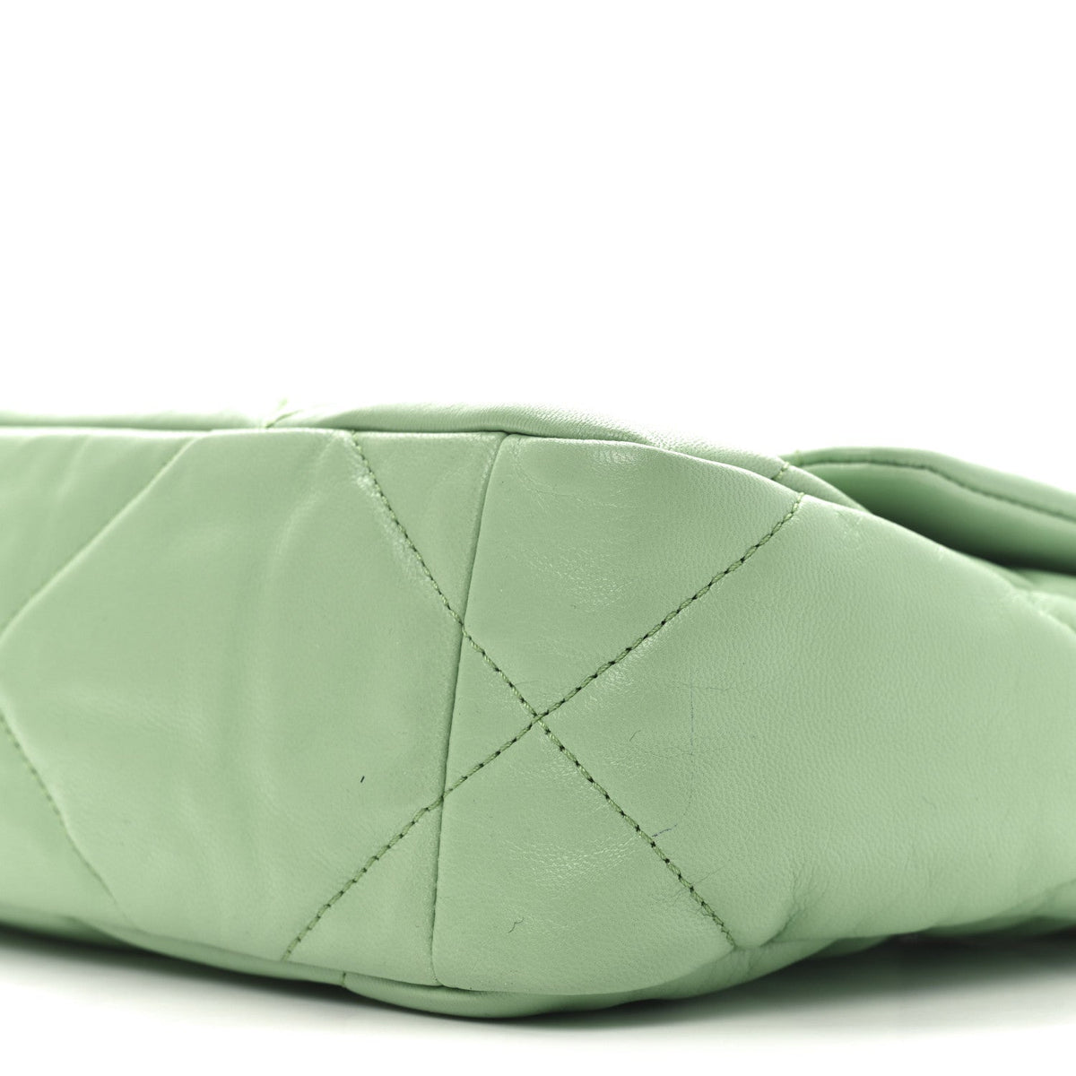 Medium Quilted Goatskin Flap Shoulder Bag - Light Green