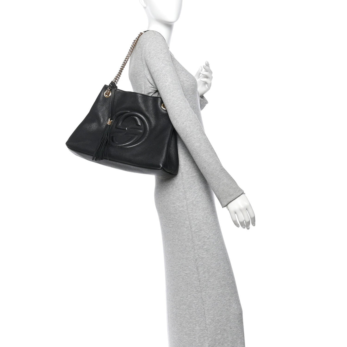 Medium Calfskin Shoulder Bag - Black