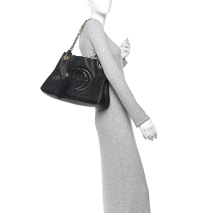 Medium Calfskin Shoulder Bag - Black