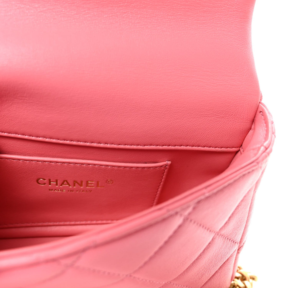 Mini Quilted Lambskin Flap Shoulder Bag - Pink