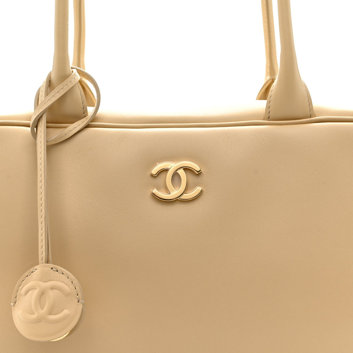 Large Calfskin Handbag - Beige