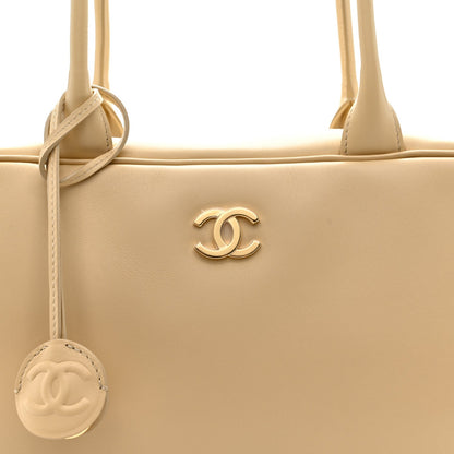 Large Calfskin Handbag - Beige