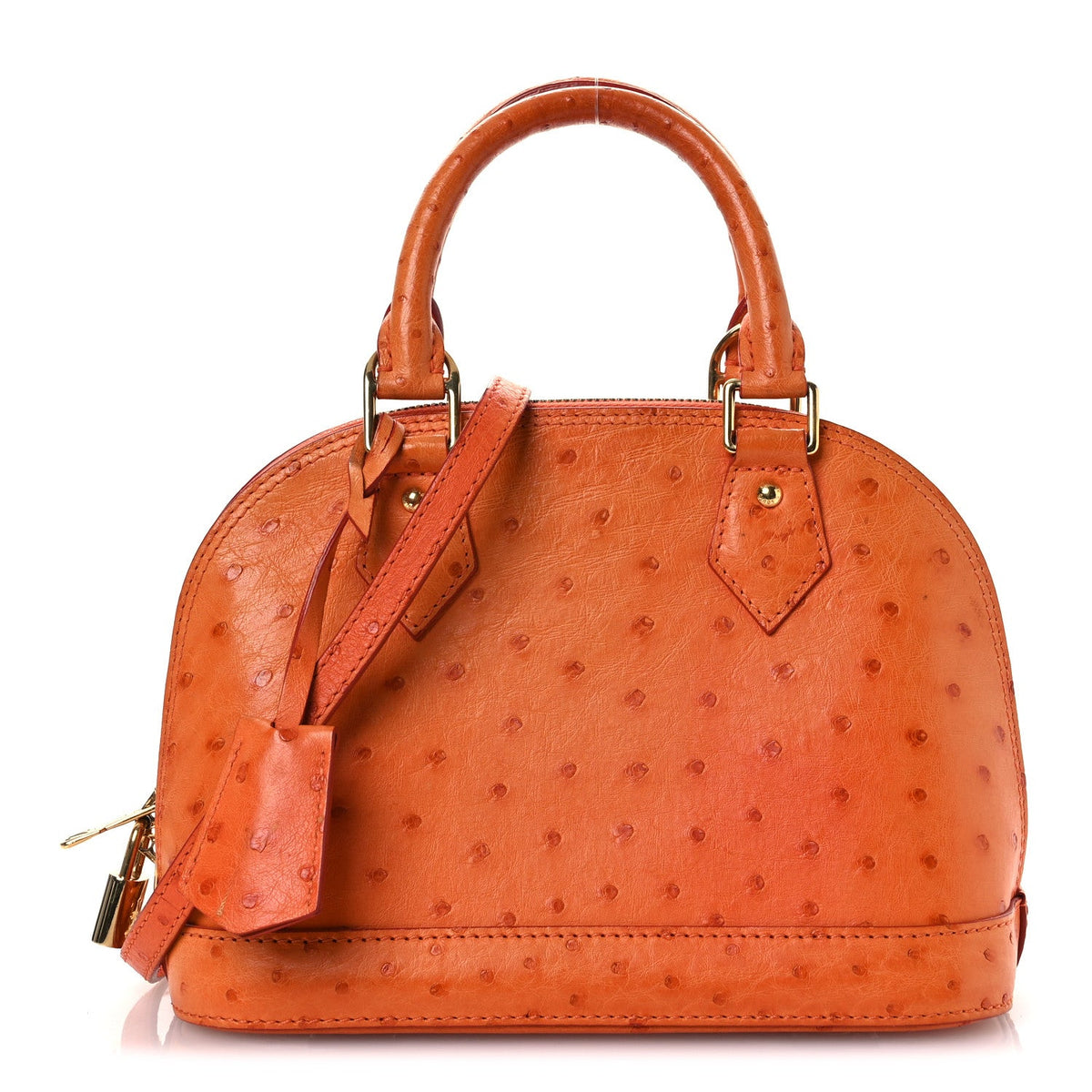 Ostrich Alma Bb Piment Handbag