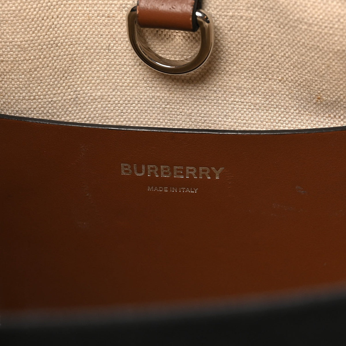 Mini Calfskin Canvas Tote Bag - Black