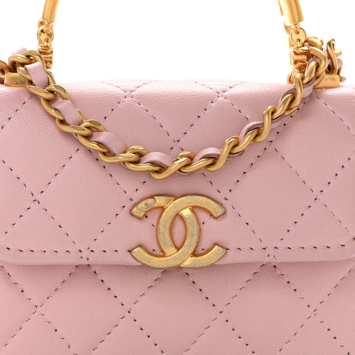 Mini Quilted Lambskin Flap Shoulder Bag - Pink