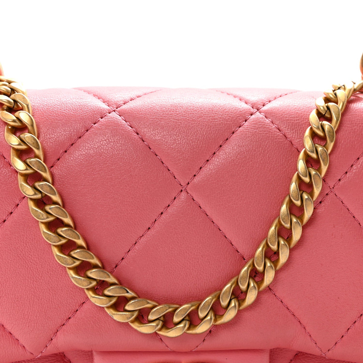 Mini Quilted Lambskin Flap Shoulder Bag - Pink