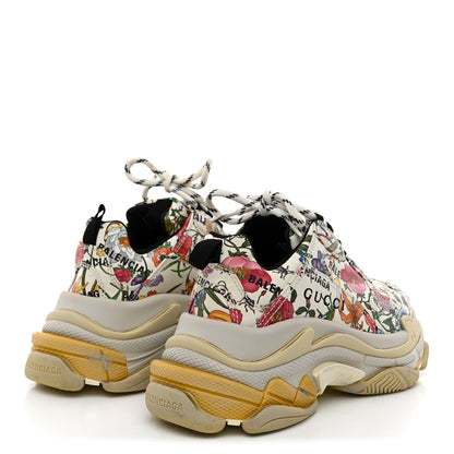 Balenciaga Fabric Women's Flora Triple S Sneakers Multicolor White