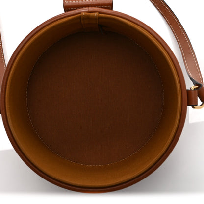 Medium Calfskin Canvas Handbag - Tan