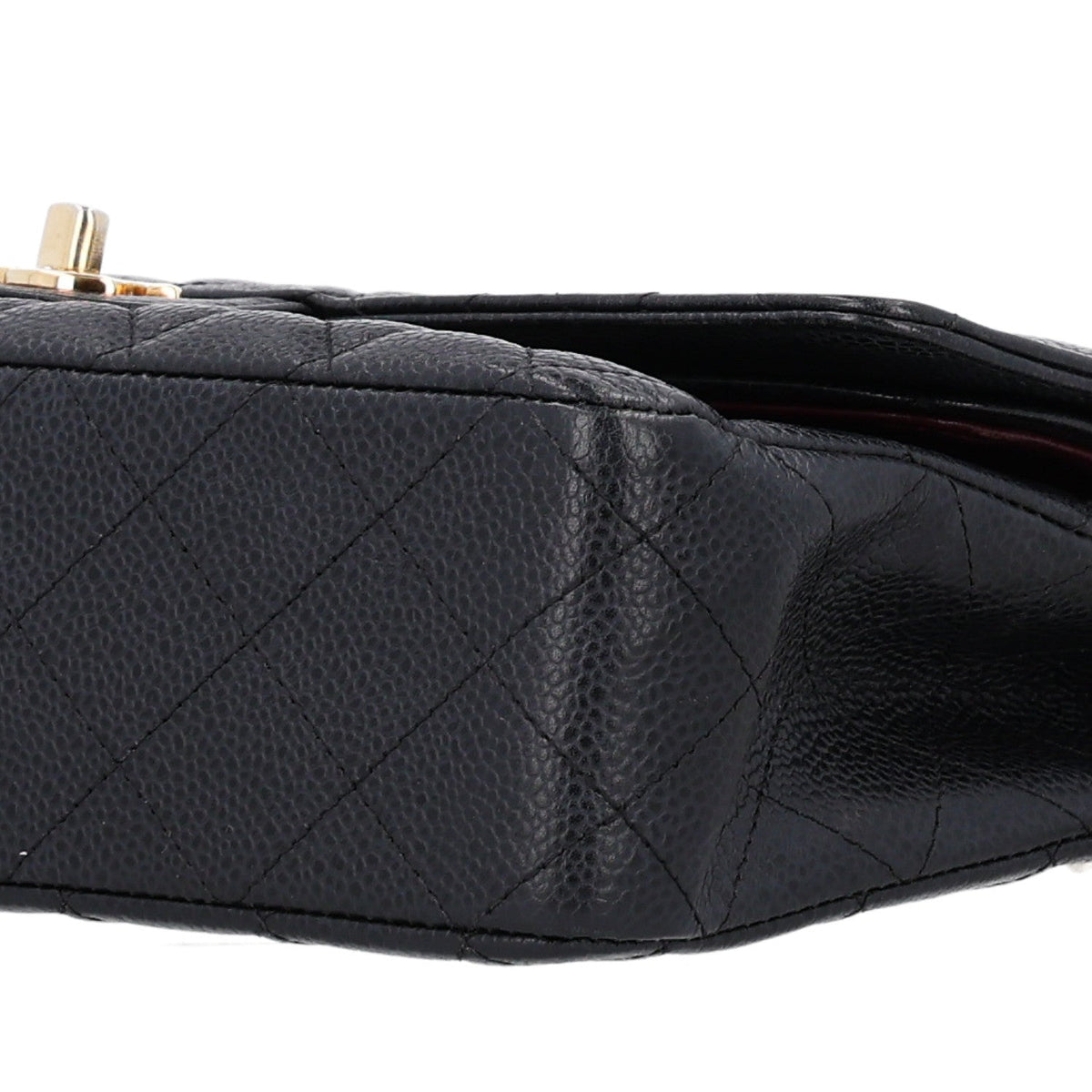 Medium Quilted Caviar Flap Shoulder Bag - Black