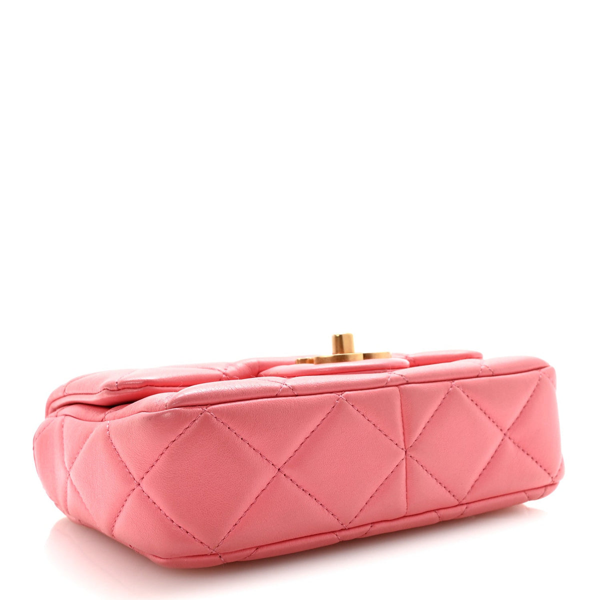 Mini Quilted Lambskin Flap Shoulder Bag - Pink