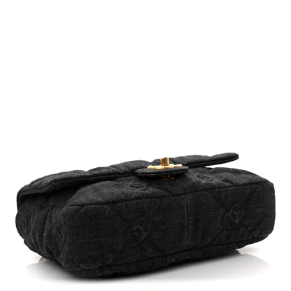 Medium Quilted Flap Shoulder Bag - Black