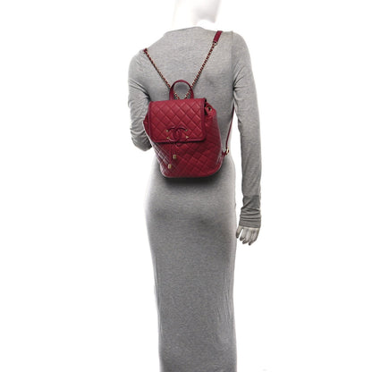 Quilted Caviar Backpack - Pink