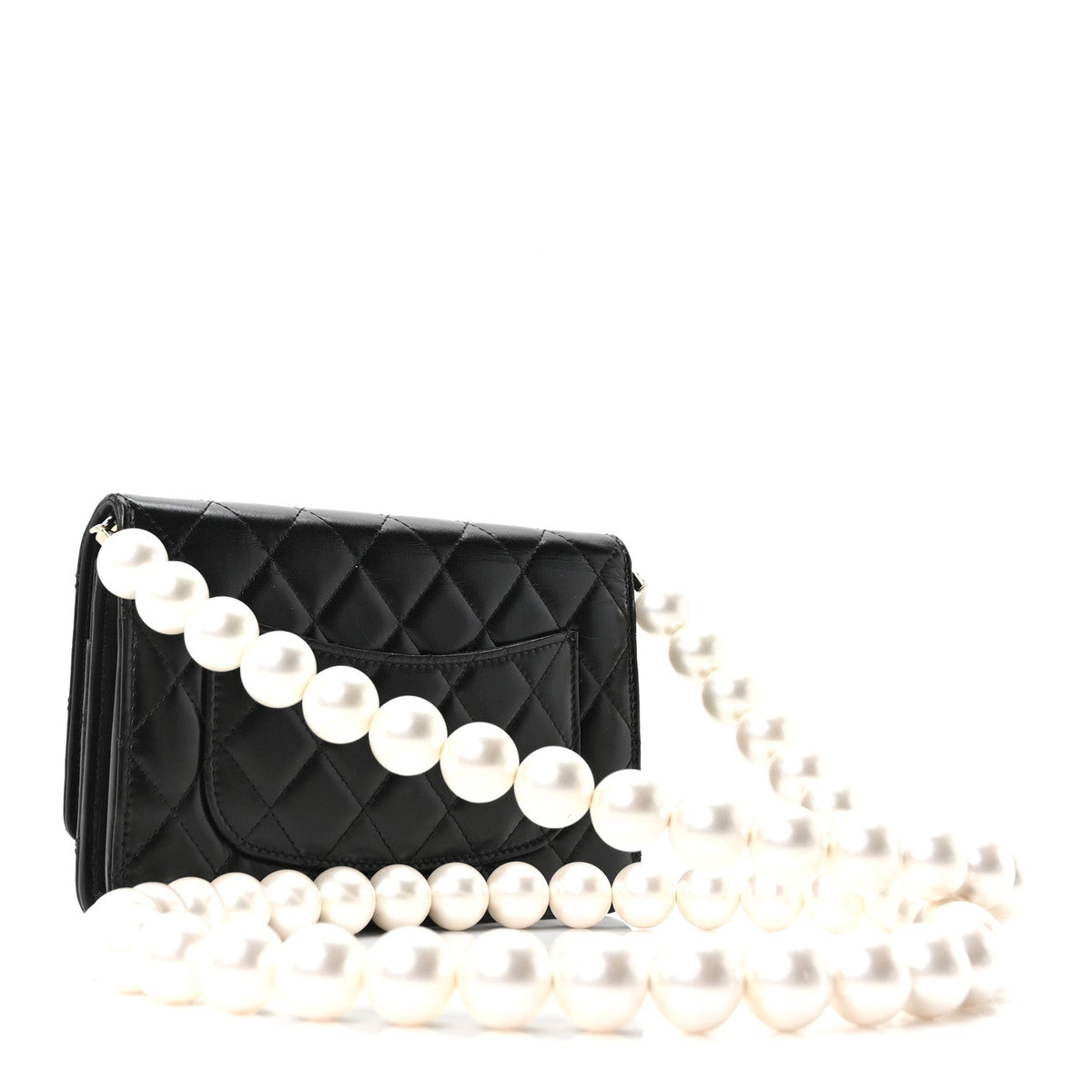 Maxi Quilted Calfskin Wallet Bag - Black