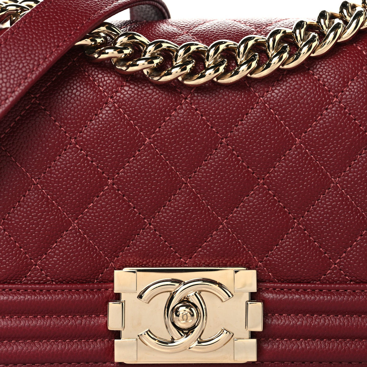 Small Quilted Caviar Flap Shoulder Bag