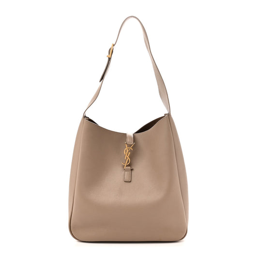 Large Calfskin Hobo Bag - Grey