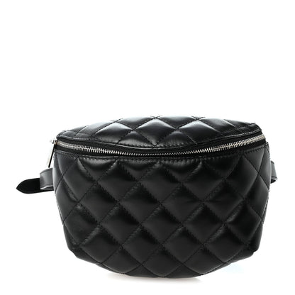 Quilted Calfskin Belt Bag - Black