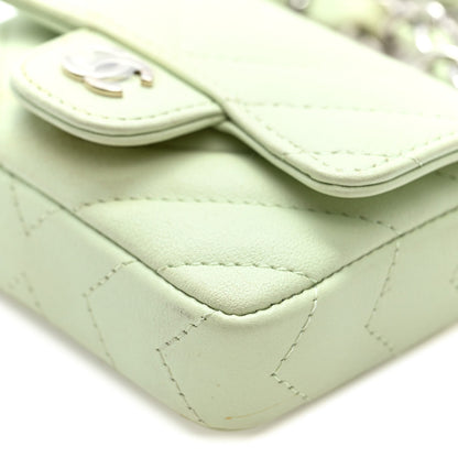 Mini Quilted Sheepskin Belt Bag - Light Green