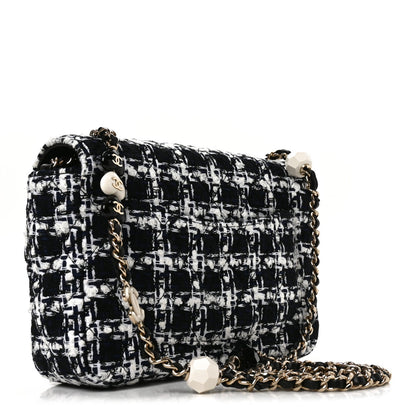 Mini Quilted Flap Shoulder Bag - White