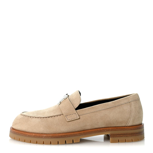 Suede Goatskin Faubourg Loafers Beige Argile