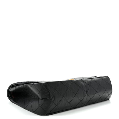 Quilted Calfskin Flap Shoulder Bag - Black