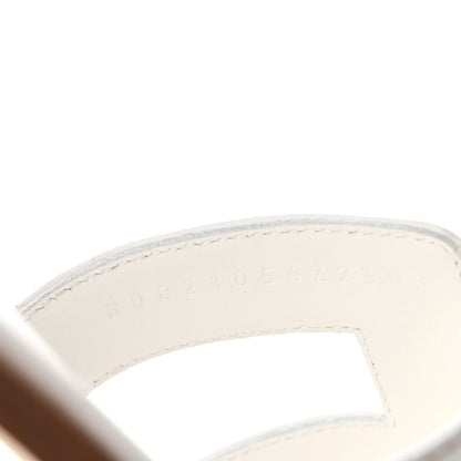 Hermes Box Calfskin Women's Oran Sandals 36 White