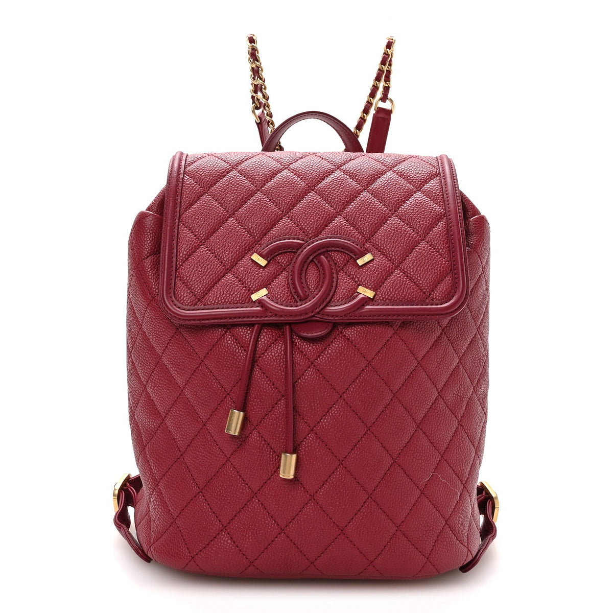 Quilted Caviar Backpack - Pink