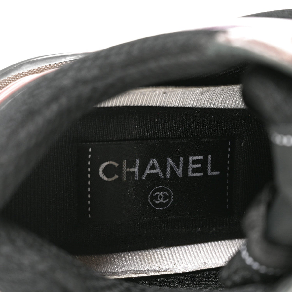 Chanel Fabric Laminated Calfskin Stretch CC Women's Sneakers