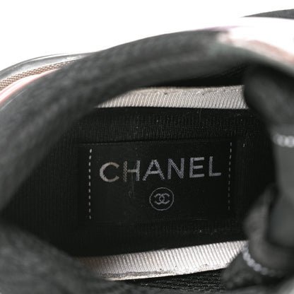 Chanel Fabric Laminated Calfskin Stretch CC Women's Sneakers