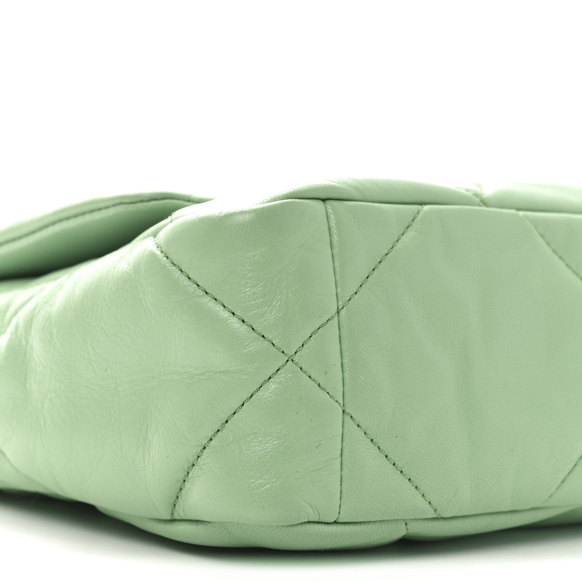 Medium Quilted Goatskin Flap Shoulder Bag - Light Green