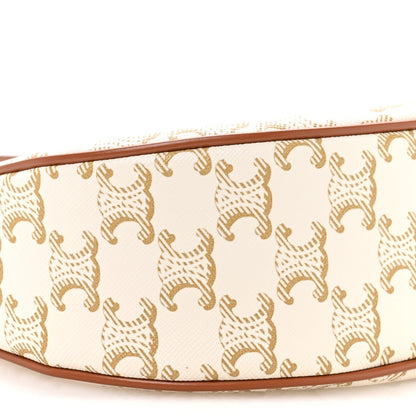 Calfskin Canvas Shoulder Bag - White