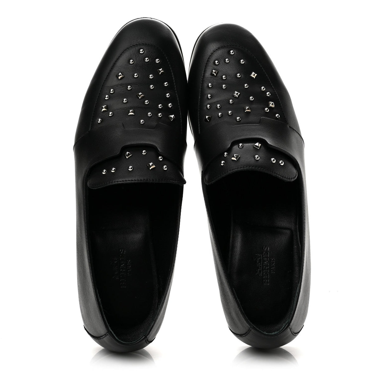 Hermes Calfskin Studded Ancora Women's Loafers