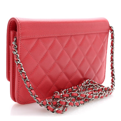 Quilted Calfskin Wallet Bag - Pink