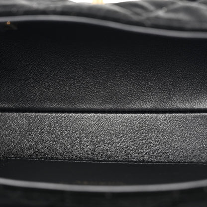 Mini Quilted Flap Shoulder Bag - Black