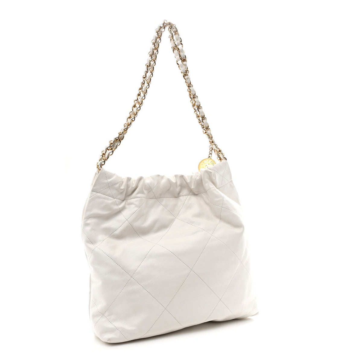 Small Quilted Calfskin Handbag - White