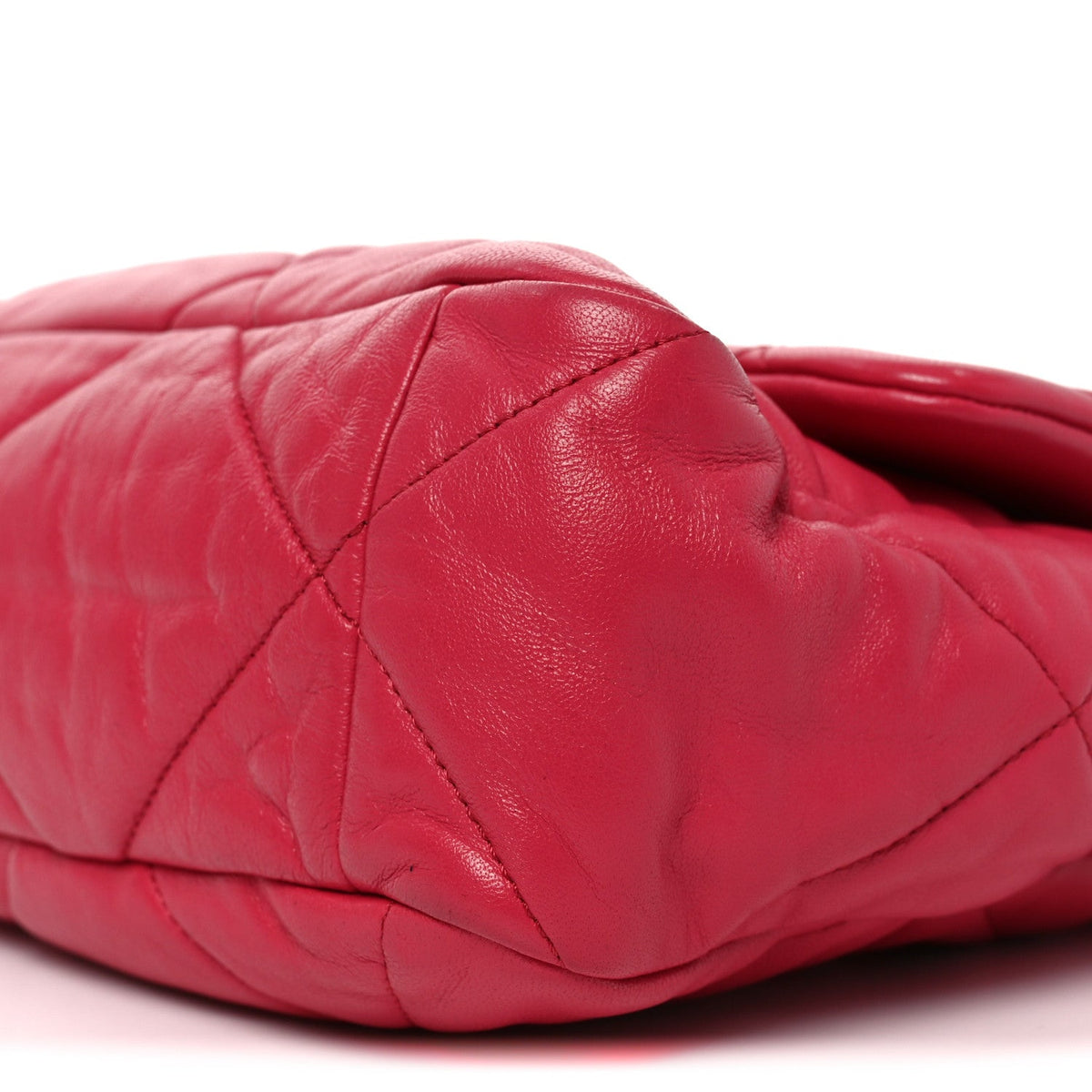 Large Quilted Goatskin Flap Shoulder Bag - Pink