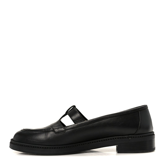 Calfskin CC Turnlock Moccasins Black