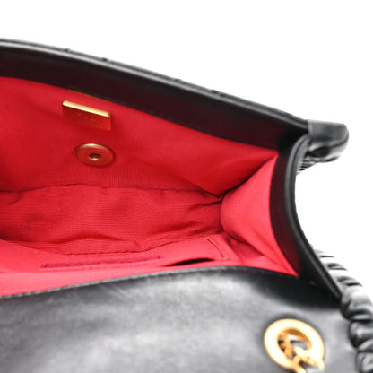 Mini Calfskin Flap Shoulder Bag - Black